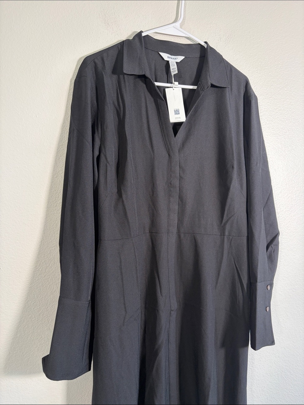 NWT SPANX Crepe Collar Dress in Black - XL - Picture 3 of 5